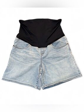 Maternity Denim Shorts with Black Stretch Waistband